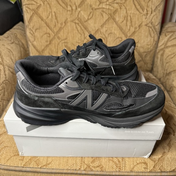 New Balance NB 990V6 U990BB6 Triple Black Made In USA Suede 11 D Excellent! - Picture 2 of 9